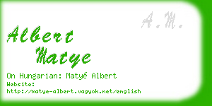 albert matye business card