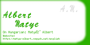 albert matye business card